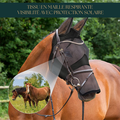 Masque anti-mouches respirant avec protection des oreilles et du nez