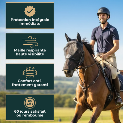 Masque anti-mouches respirant avec protection des oreilles et du nez